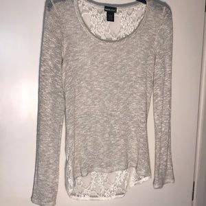 Sexy, Wet Seal, Sheer, Gold Thread, Lace Back Top